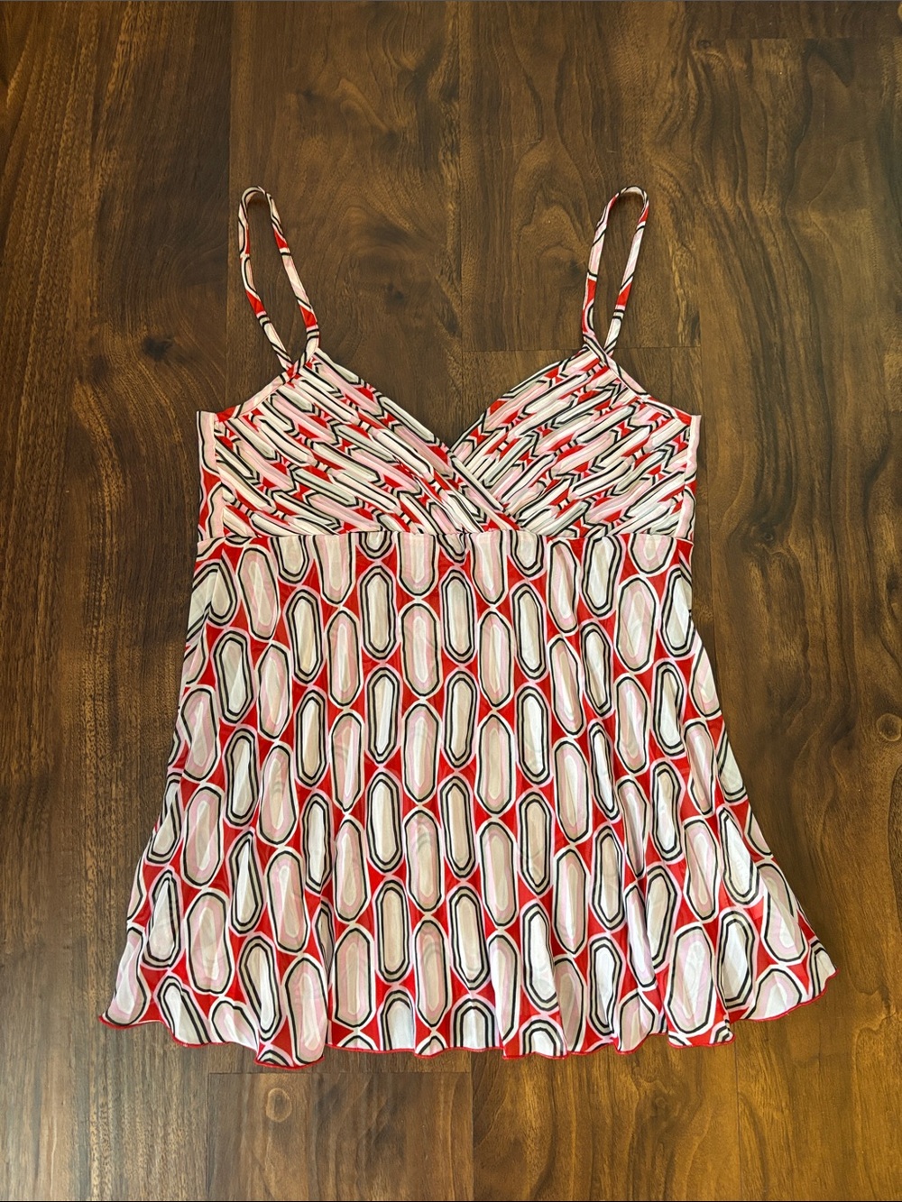 Y2K Mexx Sheer Patterned Tank Top